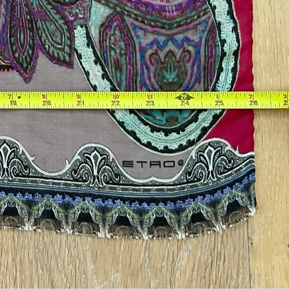 Gorgeous Etro cashmere-silk blend Paisley Scarf 66” x 26”